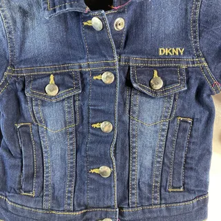 Photo of DKNY Denim Distressed Jean Jacket Dark Wash Toddler Girls 3T Fantastic