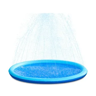 Photo of Non-Slip Splash Pad Sprinkler (5ft round, Blue), Weight capacity: 198 lbs.