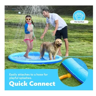 Photo of Non-Slip Splash Pad Sprinkler (5ft round, Blue), Weight capacity: 198 lbs.