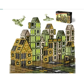 Photo of 100PCS Army Magnetic Tiles Building Toys, Military Magnetic Blocks STEM Sensory