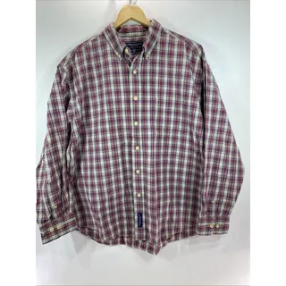 Photo of American Eagle Button Shirt Long Sleeve Plaid Multicolor Vintage Men’s 2XL 52”
