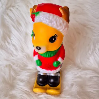 Photo of Holiday Time Christmas Skiing Reindeer Light Up Blow Mold Figurine 11"