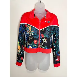 Photo of NIKE Sportswear Hyper Femme Tropical Floral Cropped Track Jacket Red Small
