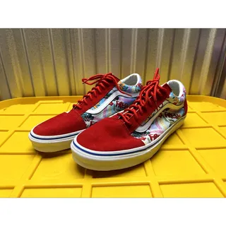 Photo of Vans Old Skool Red Tropical Floral Print Sneakers Mens 11.5