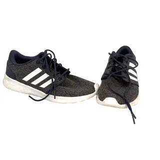 Photo of Adidas Cloudfoam QT Racer Women's Size 8 Gray Navy White Sneakers B37409