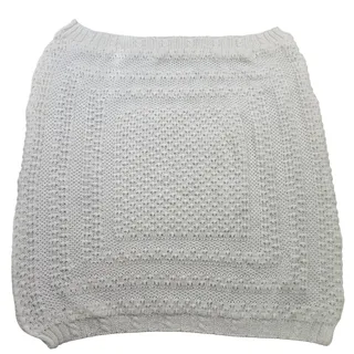 Photo of Knitwear By Anastasia White Knit Square Shawl Scarf Textured EUC Winter Layering