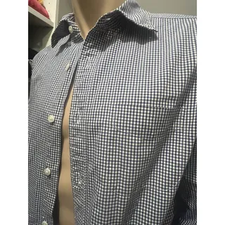 Photo of Charles Tyrwhitt Mens M Navy White Micro Check Cotton Shirt Business Casual