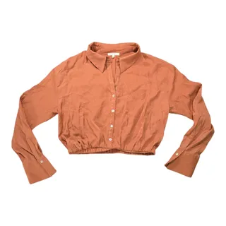 Photo of BaeVely Womens Medium Blouse Cropped Long Flared Sleeves Copper 70s 80s Gogo EUC