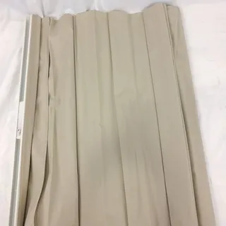 Photo of Unbranded Beige Tan Fabric Vertical Blind Set White Track 36" Wide