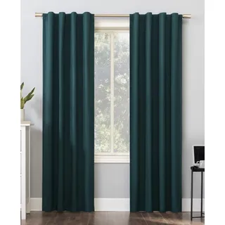 Photo of Sun Zero Cyrus Thermal 100% Blackout Back Tab Curtain Panel 40x84 Teal Single