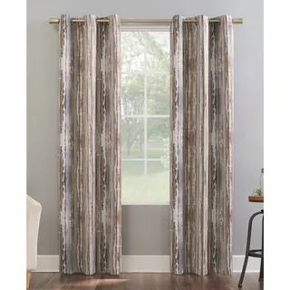 Photo of Sun Zero Allegory Blackout Grommet Curtain Panel 40x63 Cedar Orange Abstract