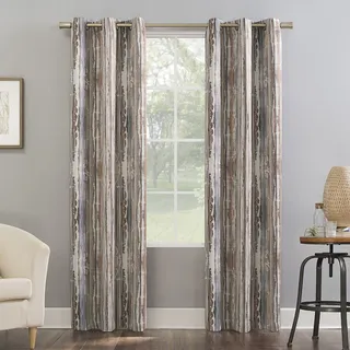 Photo of Sun Zero Allegory Blackout Grommet Curtain Panel 40x63 Cedar Orange Abstract