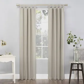 Photo of Sun Zero Brant Tab Top Blackout Window Curtain Panel 40x63 Gray Energy Saving