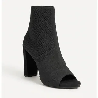 Photo of Kenneth Cole New York Black Open-Toe Stretch Knit Sock Bootie Size 9.5M NWOB