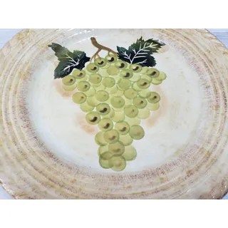 Photo of Tabletops Unlimited Vintage Grape Scalloped 11" Dinner Plate Green Grapes