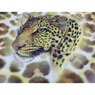 Photo of I Godinger Email de Limoges Leopard Safari Animal Plate 7.5" Porcelain