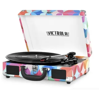 Photo of Victrola Journey Bluetooth Suitcase Record Player 3-Speed Speakers GEO NOB