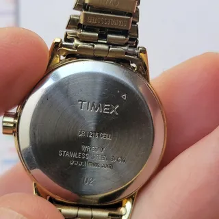 Photo of Vintage Timex Womens Watch Gold Case White Dial Gold Bracelet Indiglo Quartz