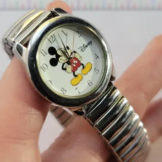 Photo of Vintage Disney Mickey Mouse Unisex Kids Watch White Dial Silver Case Bracelet
