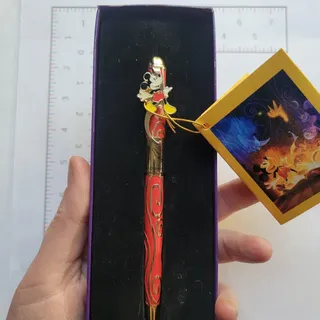 Photo of Disney Mickey Mouse Ballpoint Pen Unisex Red Gold Tone 75 Years Swirl Box