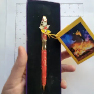 Photo of Disney Mickey Mouse Ballpoint Pen Unisex Red Gold Tone 75 Years Swirl Box