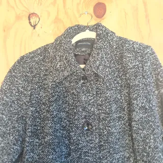 Photo of Lodon Fog Wool Blend Gray Tweed Pea Coat Women's 1X