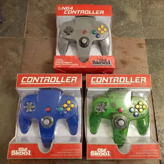 Photo of 3 N64 Controllers - 3 Colors Bundle (NEW) - Blue Jungle Green Grey - Nintendo64