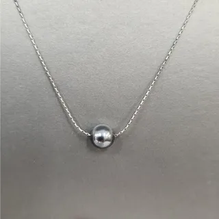 Photo of 925 Sterling Silver Black Pearl Solitaire Pendant Necklace 18"