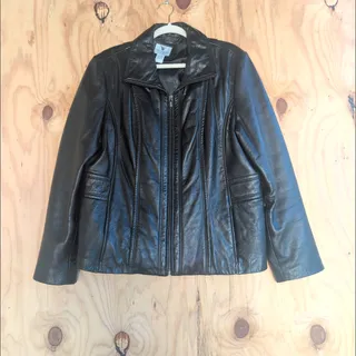Photo of Worthington Lambskin Leather Jacket Vintage 90s Women's XL