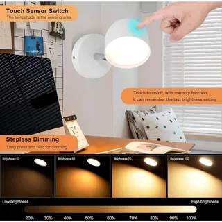 Photo of LED Wall Lights, 2 Pack, Touch Sensitive LED Wall Sconce 