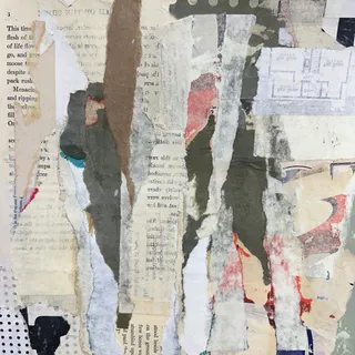 Photo of Original Mixed Media Modern Art Collage Painting 18x24 "Ptyalagogue" Signed