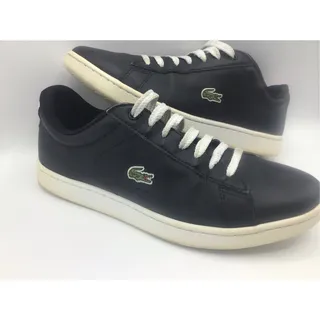 Photo of Lacoste Carnaby Evo BL 1 Womens Size 7.5 Black Leather Low Top Sneakers Shoes