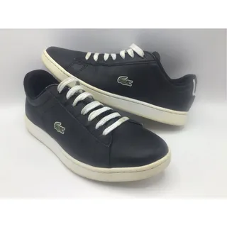 Photo of Lacoste Carnaby Evo BL 1 Womens Size 7.5 Black Leather Low Top Sneakers Shoes