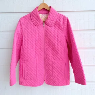 Photo of Braetan Reversible Pink Floral Quilted Zip Jacket LG