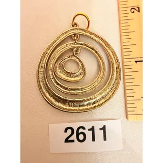 Photo of Vintage Gold Tone Articulated Concentric Circles Pendant
