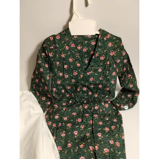 Photo of Handmade Dress - Prairie - Green - Girl's or Doll - 26" Long - Pantaloon