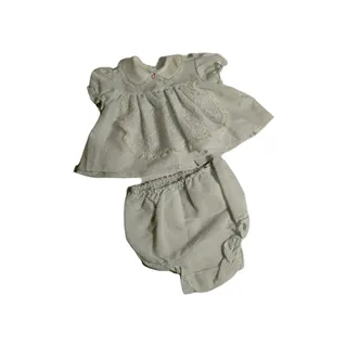 Photo of Vintage Cutest One 6-9 M Baby Dress & Bloomers Lt Green White Polka Dots & Lace