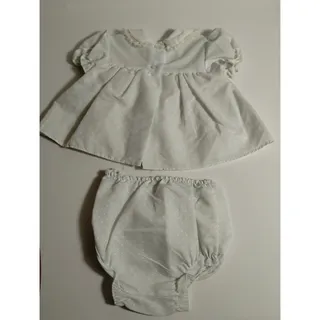 Photo of Vintage Cutest One 6-9 M Baby Dress & Bloomers Lt Green White Polka Dots & Lace