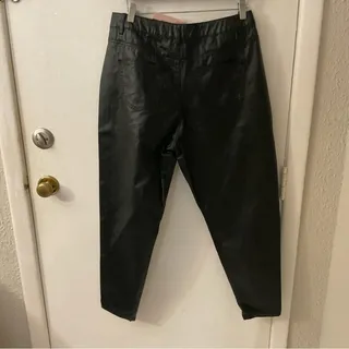 Photo of Missguided Black Coated Denim Pleather Carrot Jean 8 Rocker Punk Goth Mobwife