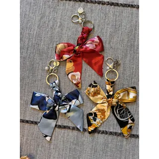 Photo of 3 Satin Bow Bag Charms Floral Purse Charm Colorful Bows Keychain Purse Accessory