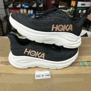 Photo of HOKA Clifton 10 Black Rose Gold Running Shoes | Women's 9B | Pre-Owned - Good