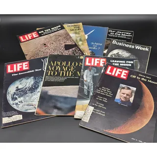 Photo of Vintage Apollo Space Magazines Lot 1968–1971 + Moon Landing Guide Page -Rare