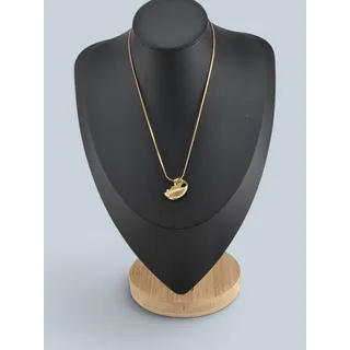 Photo of Vintage Gold Tone Fish Pendant Necklace Detailed Scales Nautical Chain 15.25 In