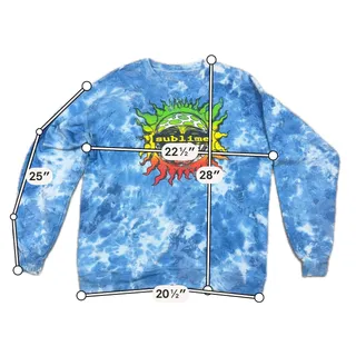 Photo of Sublime Sweatshirt Large Blue Tie Dye Sun Logo Crewneck Band Graphic Pullover