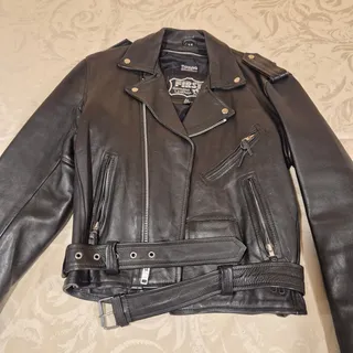 Photo of Rare Vintage FIRST Genuine Leather Biker Jacket Men’s 38 - c. 1990