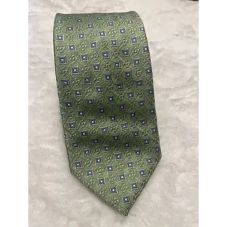 Photo of Jos A Bank Signature Mens Olive Green Blue Geometric Medallion Necktie