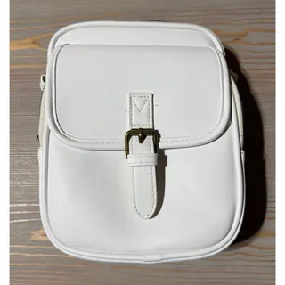 Photo of Women's White Vegan Leather Crossbody Bag  