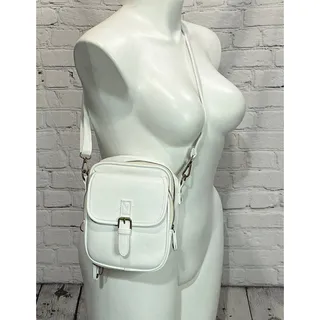 Photo of Women's White Vegan Leather Crossbody Bag  