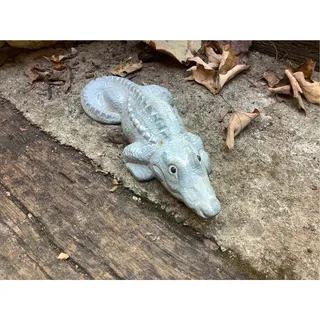 Photo of Signed Isabel Bloom 2001 Concrete Alligator Sculpture Garden Statue