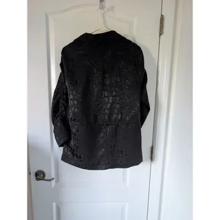 Photo of Cheryl Nash Windridge Women’s M Zip-Up Jacket Black Brown Textured Animal Print